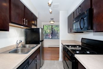 Spacious kitchen with pantry cabinet